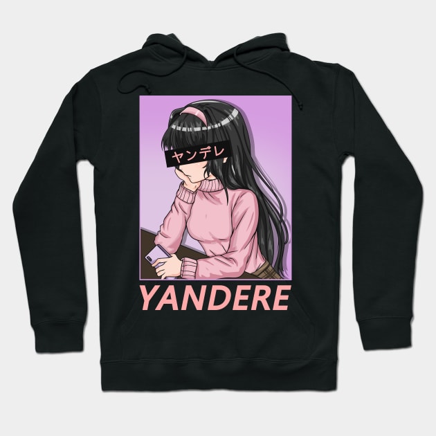 Yandere - Japanese Anime Girl T-Shirt Hoodie by biNutz